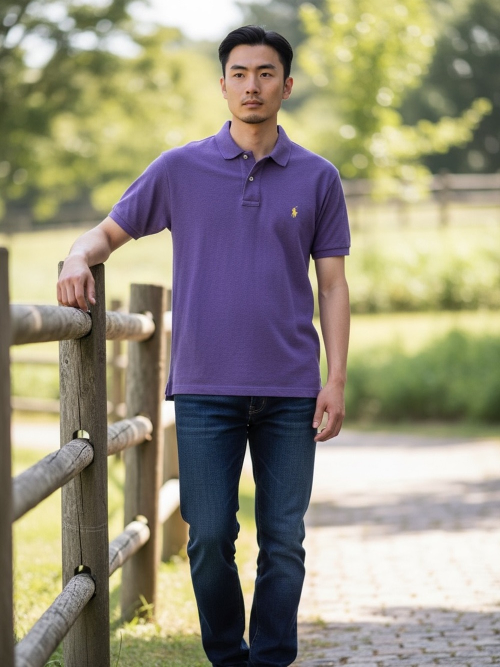 POLO RALPH LAUREN Lavender Short Sleeve Polo Shirt Men’s Size Large